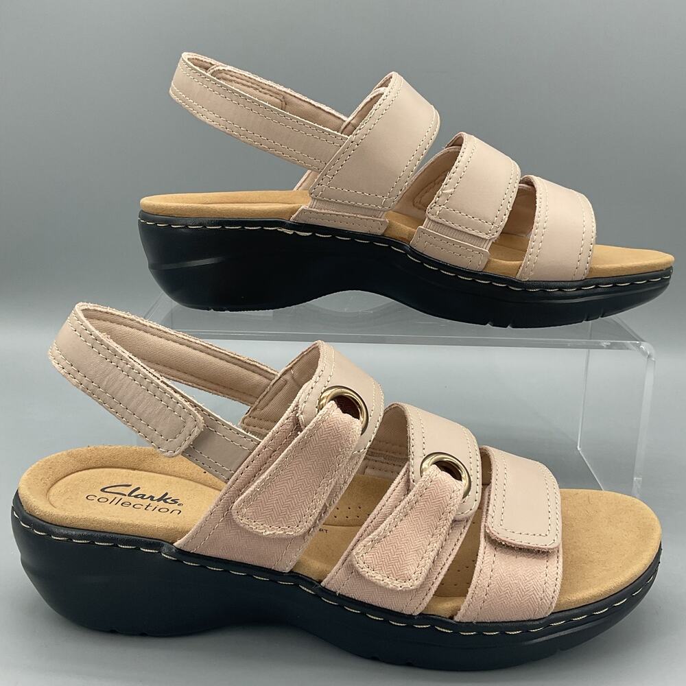 NEW Clarks Women’s Merliah2 Bali Wedge Sandals Sand Size 8.5M
